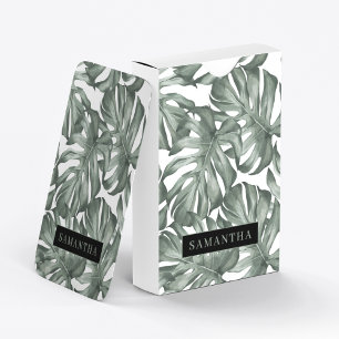 Tropical Watercolor Modern Oasis Leaves Spielkarten