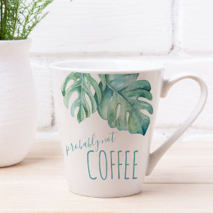 Tropical Watercolor Monstera Blätter Tasse
