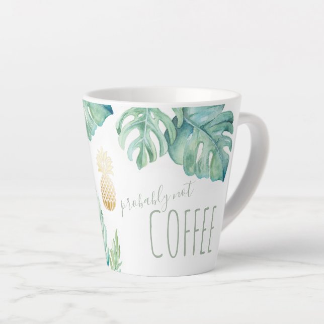 Tropical Watercolor Monstera Blätter Tasse (Rechte Ecke)