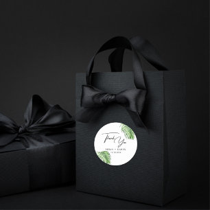 Tropical Watercolor Palm Blätter Hochzeit Vielen D Runder Aufkleber