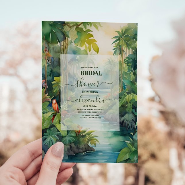 Tropical Watercolor Palm Trees Boho Brautparty Einladung (Von Creator hochgeladen)