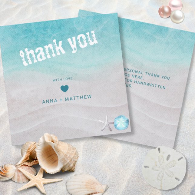 Tropical Watercolor Weding Thank You Card Dankeskarte (Von Creator hochgeladen)