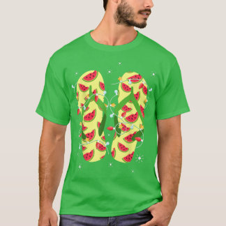 Tropical Watermelon Flip Flops Weihnachten T-Shirt