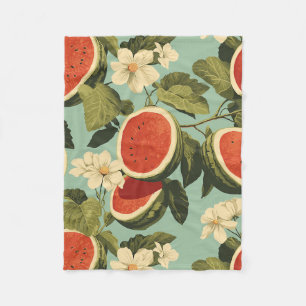 Tropical Watermelon Garden Bliss Fleecedecke