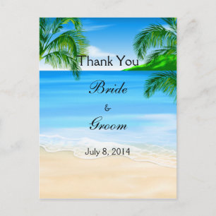 Tropical Waters Beach Hochzeit Vielen Dank Postkarte