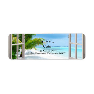 Tropical Wedding Beach Scene Rücksendeadresse