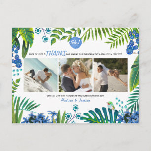 Tropical Wedding Blätter Vielen Dank 3 FOTOS Postkarte