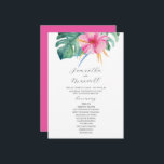 Tropical Wedding Ceremony Programs Pink Flowers Programm<br><div class="desc">Looking for unique wedding program ideas? These bold and colorful wedding programs are perfect for a tropical destination wedding stationery collection. Featuring a vibrant pink hibiscus flower with monstera palm leaves, this design brings a lush botanical feel to your ceremony. Easily customize the templates to include your order of service,...</div>