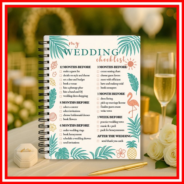 Tropical Wedding Checklist Planner Modernes Elegan Planer (Von Creator hochgeladen)