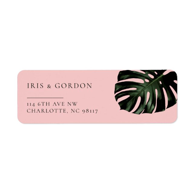 Tropical Wedding Couple Return Address Label (Vorne)
