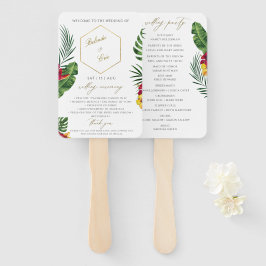 Tropical Wedding Fan Programm Fächer