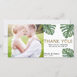 Tropical Wedding Foto Jungle Safari Vielen Dank Dankeskarte