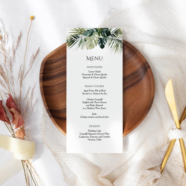 Tropical Wedding Menu Card - Botanisches Design Menükarte (Von Creator hochgeladen)