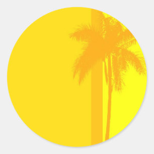 Tropical Wedding Palm Tree Einladung Siegel Runder Aufkleber