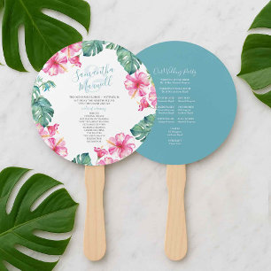 Tropical Wedding Theme Program Fan Fächer
