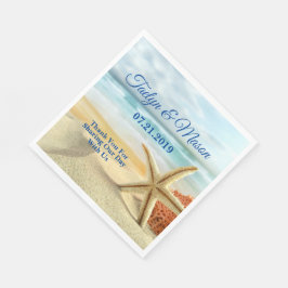 Tropical Wedge Beach Scene Paper Napkin Serviette