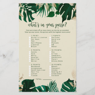 Tropical What's in Your Purse Brautparty Game
