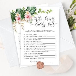 Tropical Who kennt Papa Best Baby Dusche Spiel