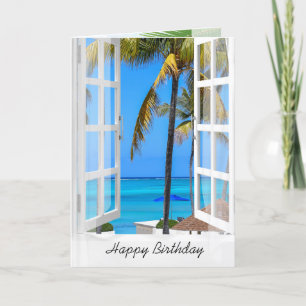 Tropical Window Birthday Karte