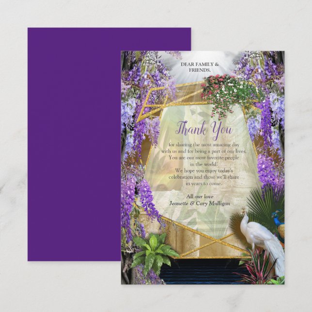 Tropical Wisteria Paradise RSVP Karte (Vorne/Hinten)
