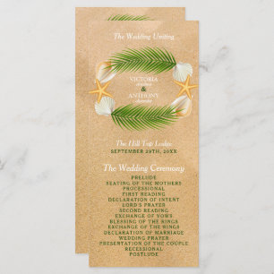 Tropical Wreath Sandy Beach Wedding Programm