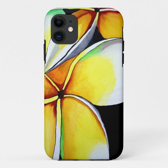 Tropical Yellow Frangipani Blume Originale Kunst Case-Mate iPhone Hülle (Rückseite)