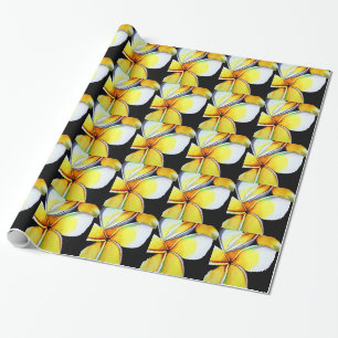 Tropical Yellow Frangipani Blume Originale Kunst Geschenkpapier