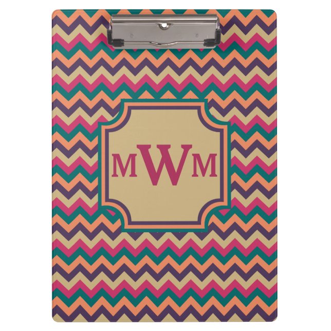 Tropical Zigzag Clipboard Klemmbrett (Vorderseite)