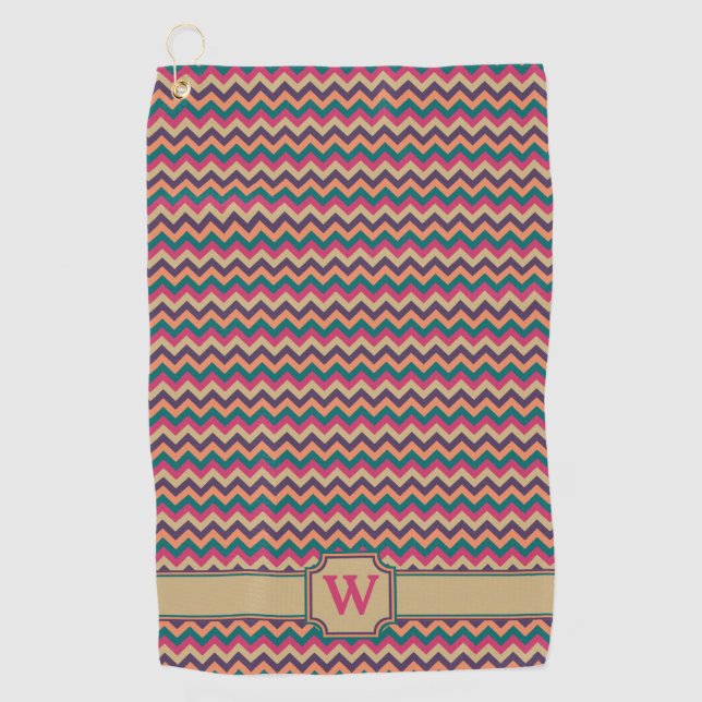Tropical Zigzag Golf Handtuch (Vorderseite)
