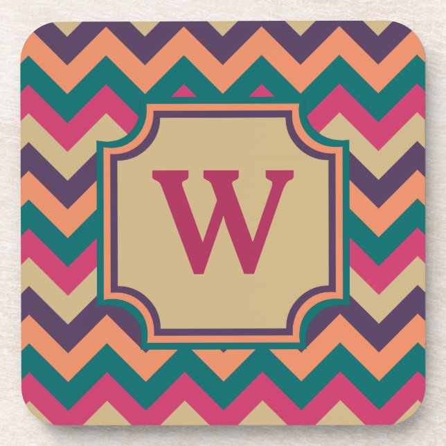 Tropical Zigzag Square Untersetzer (Vorderseite)