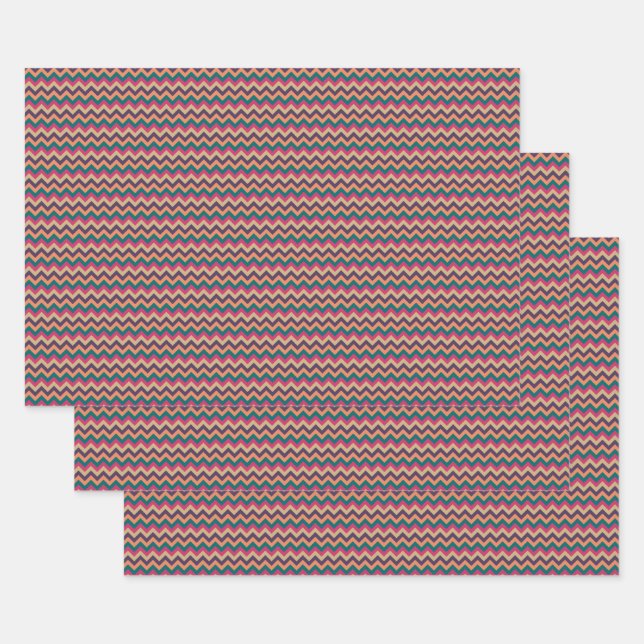Tropical Zigzag Wrapping Paper Set Geschenkpapier Set (Set)