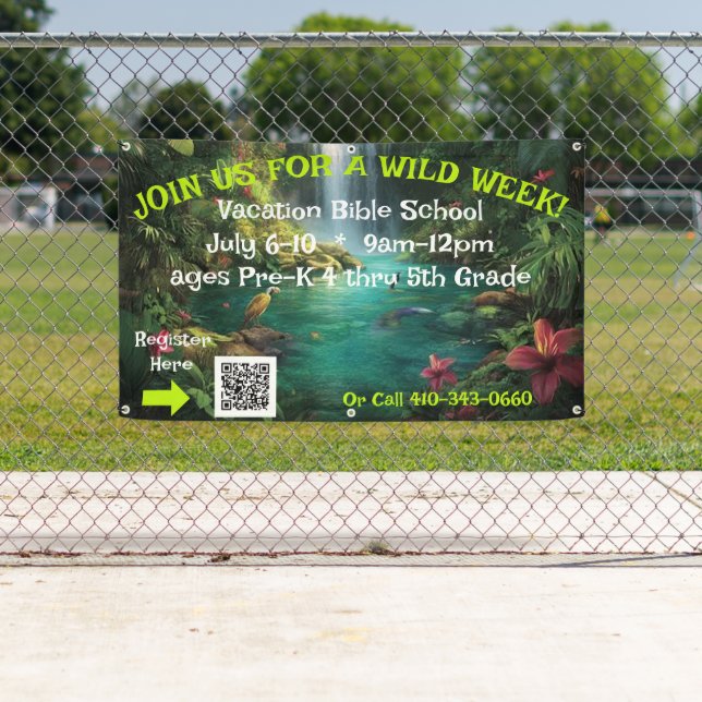 Tropicaler Ferienbibelschulbanner Banner (Insitu)