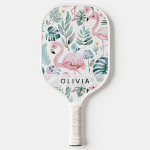 Tropicaler Flamingo Monstera Muster benutzerdefini Pickleball Schläger