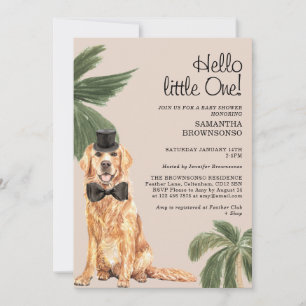Tropicaler Hunde-Baby-Shower-Hallo Kleines Einladung