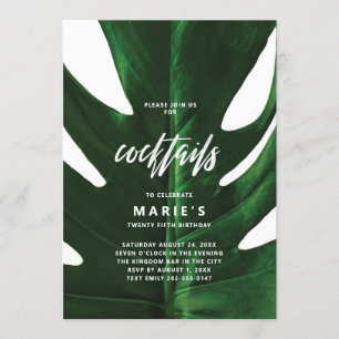 Tropicaler Monstera-Blatt-Cocktailparty Einladung