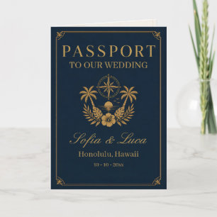Tropicaler Reisepass Ziel Hochzeitseinladung Einladung