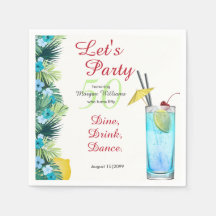 Tropicaler Sommer Blau Cocktail 50. Geburtstagsfei