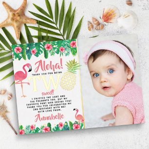 Tropicaler Sommer-Strand-Luau-Girl 2. Geburtstagsf Folieneinladung