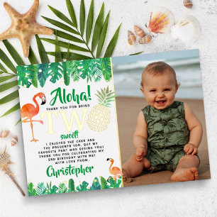 Tropicaler Sommer-Strand-Luau-Jungen 2. Geburtstag Folieneinladung