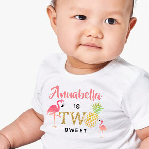Tropicaler Sommer-Strand-Luau Mädchen 2. Geburtsta Kleinkind T-shirt
