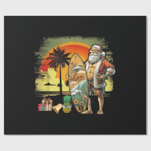 Tropicaler Sommer Surfing Santa Claus 6 Pack Weihn Geschenkpapier