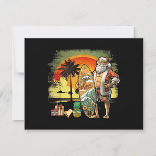 Tropicaler Sommer Surfing Weihnachtsmann 6er Pack Feiertagskarte
