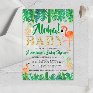 Tropicaler Sommerstrand Luau Jungen-Baby-Party Acryleinladungen
