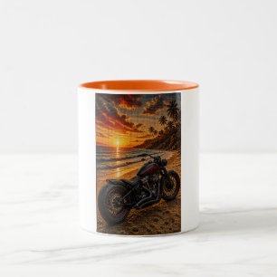 Tropicaler Sonnenuntergang-Bobber-Mosaik-Kunstbech Zweifarbige Tasse