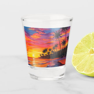 Tropicaler Sonnenuntergang Shotglas  Schnapsglas