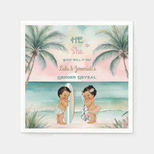 Tropicaler Strand Baby-Geschlechtsoffenlegung Blus Serviette