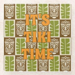 Tropicaler Tiki-Bar Tiki-Zeit Glasuntersetzer