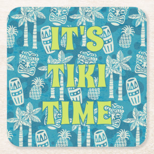 Tropicaler Tiki-Bar Tiki-Zeit Rechteckiger Pappuntersetzer