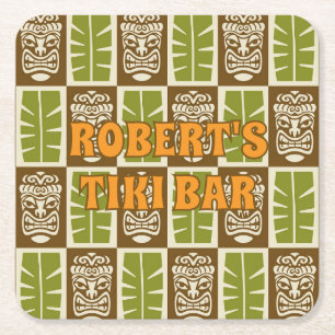 Tropicaler Tiki-Bar Tiki-Zeit Rechteckiger Pappuntersetzer