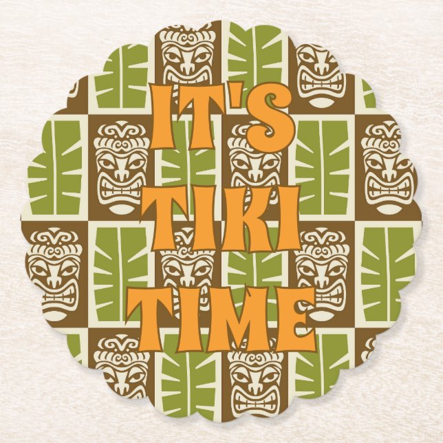 Tropicaler Tiki-Bar Tiki-Zeit Untersetzer (Vorderseite)